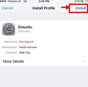 Emus4u App Install on iOS