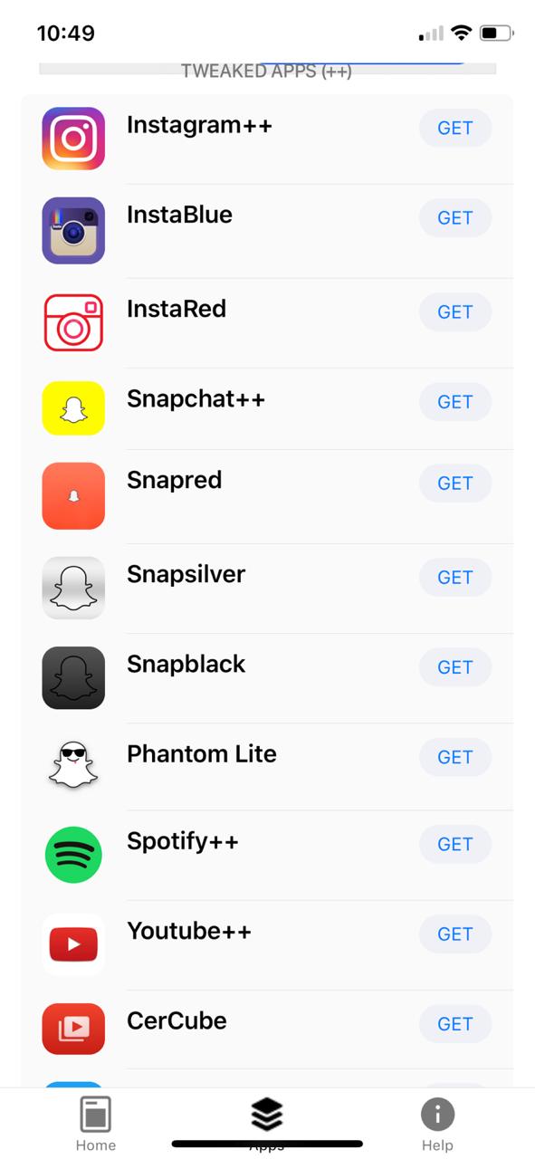 Spotify++ TweakBox on iOS